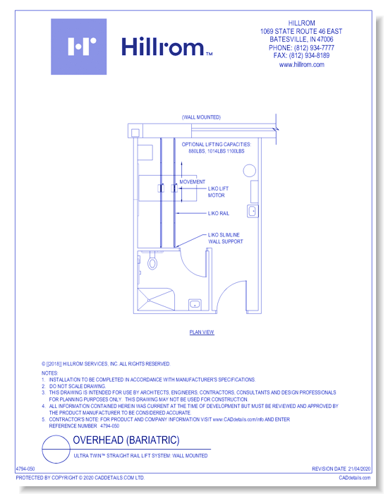 Ultra Twin™ Straight Rail Lift System: Wall Mounted