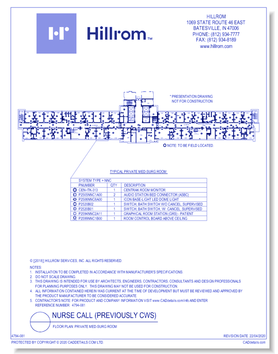 Floor Plan: Private Med-Surg Room