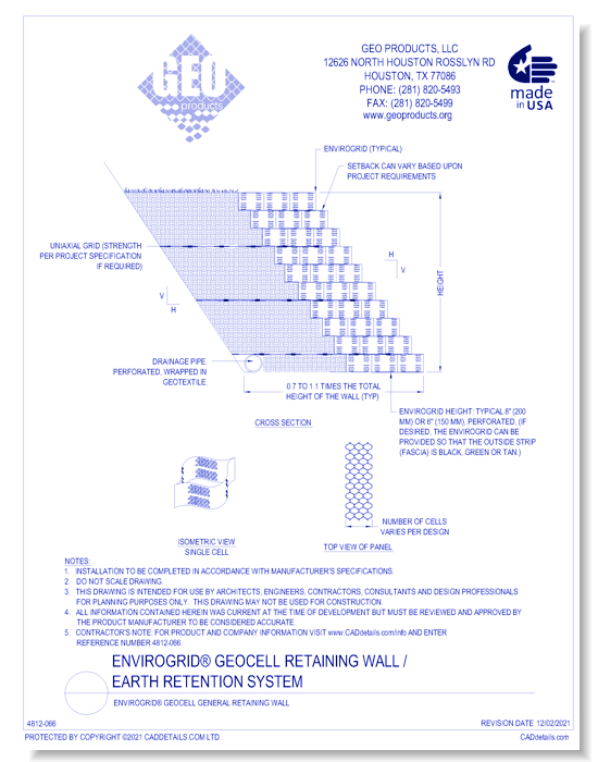 EnviroGrid® Geocell General Retaining Wall