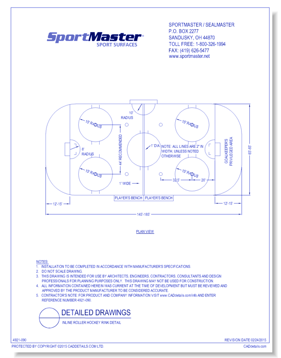 Inline Roller Hockey Rink Detail 