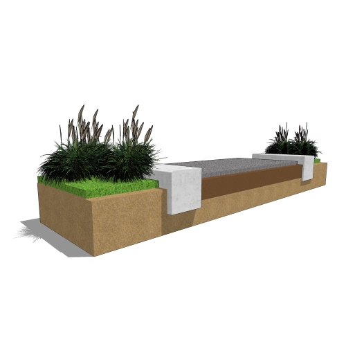 Organic-Lock ™ Stabilized Aggregate Foot Traffic Pathway: Concrete Edge Detail - N.T.S.