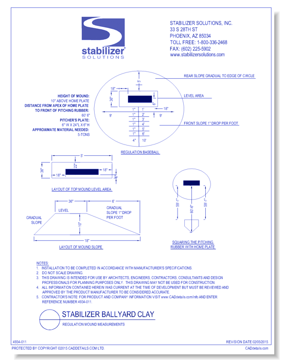 Stabilizer Ballyard Clay: Regulation Mound Measurements