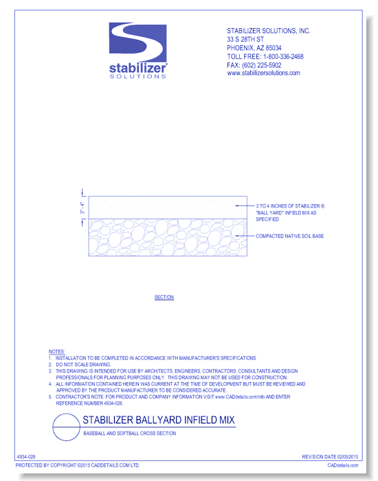 Stabilizer Ballyard Infield Mix:  Baseball and Softball Cross Section