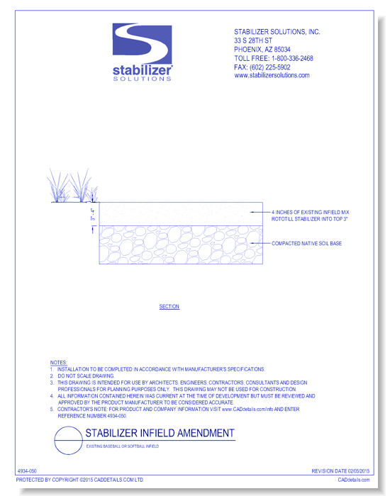 Stabilizer Infield Amendment: Existing Baseball or Softball Infield