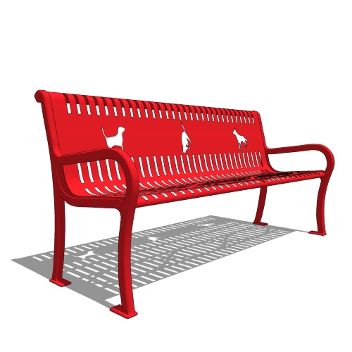 Gyms For Dogs - DL-DB3D-6 - Three Dog Bench - 6' w Back Surface Mount