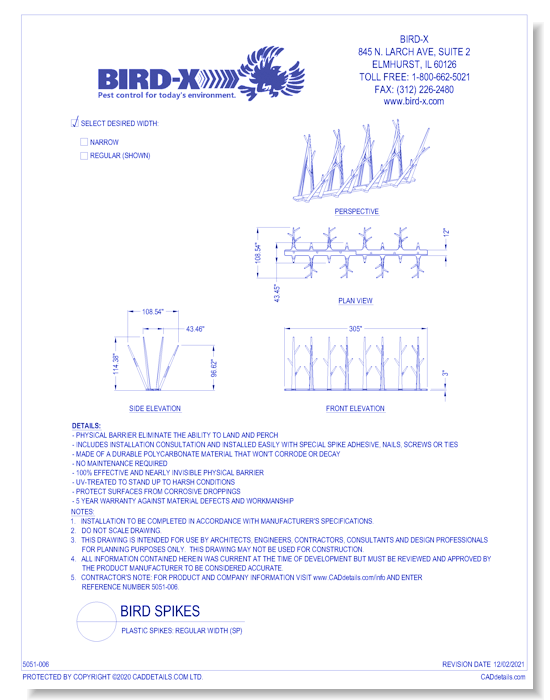 Plastic Spikes: Regular Width (SP)