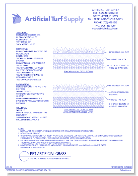 Pet: PetPRO Plus 69sl - Aggregate Base - No Infill