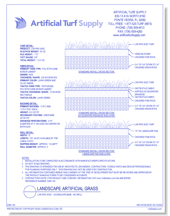 Landscape: LXR Pro 80sc - Aggregate Base - No Infill