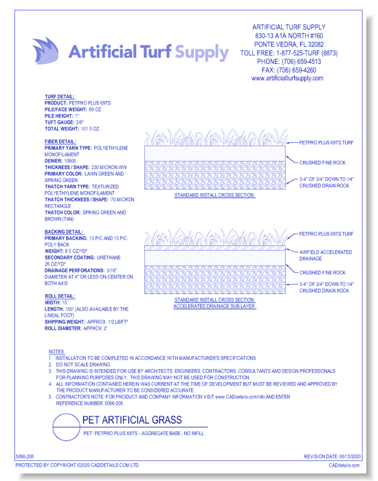 Pet: PetPRO Plus 69ts - Aggregate Base - No Infill