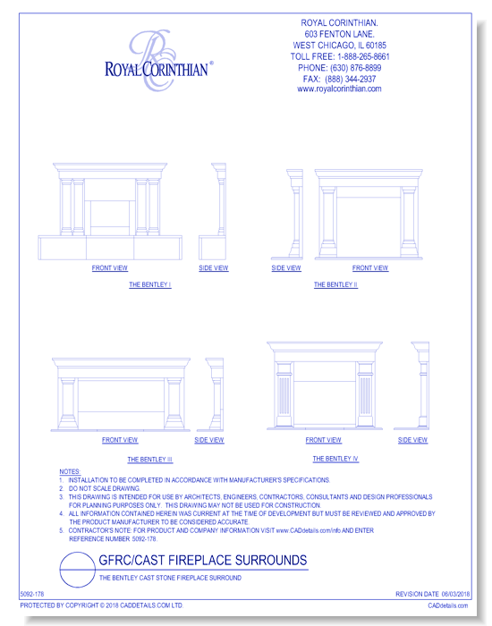 The Bentley Cast Stone Fireplace Surround