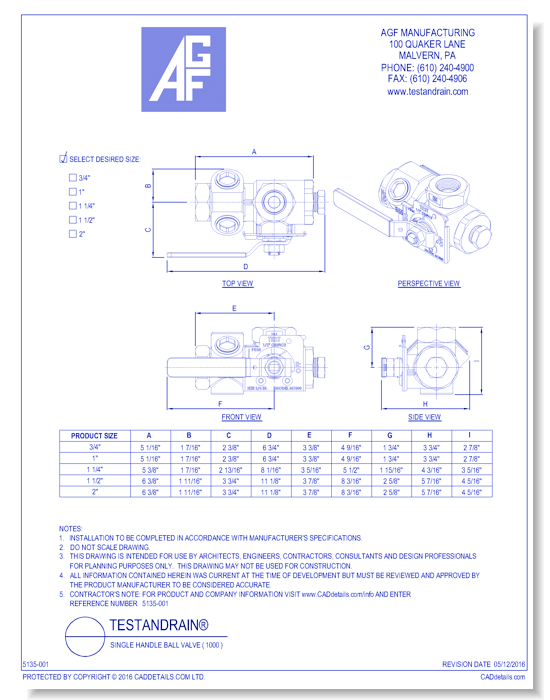 Single Handle Ball Valve ( 1000 )