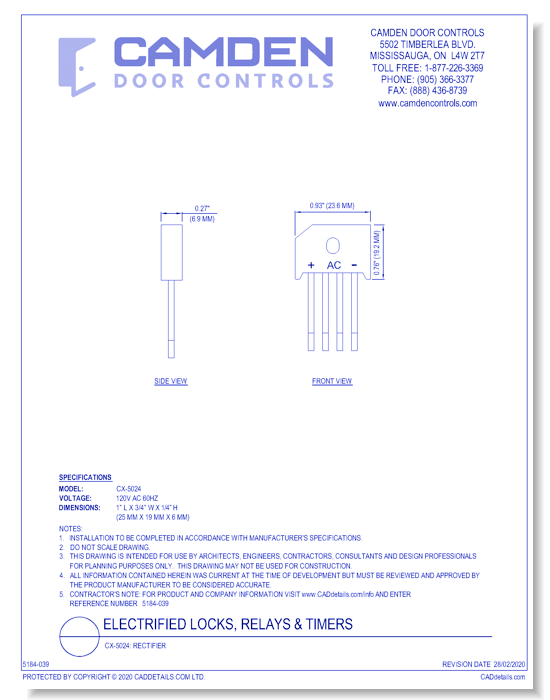 CX-5024: Rectifier