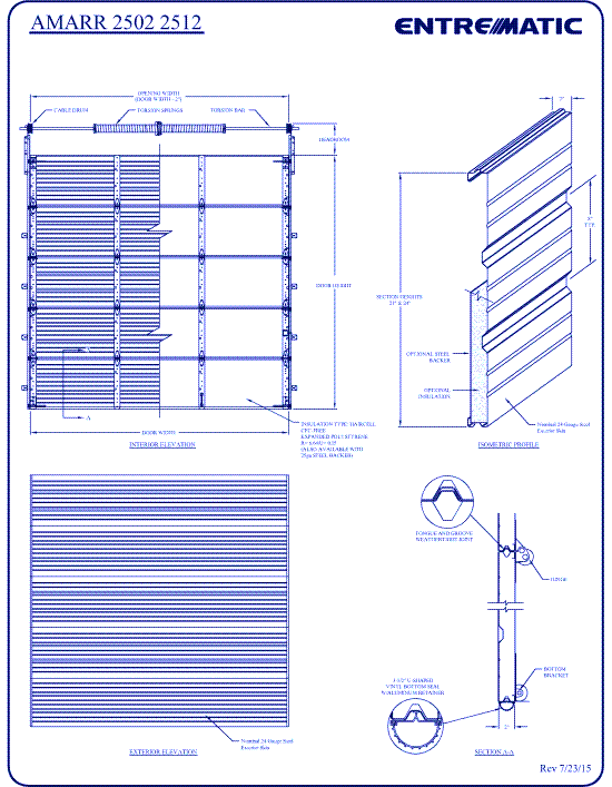 Amarr 2502 Series: Medium-Duty Ribbed Panel Steel
