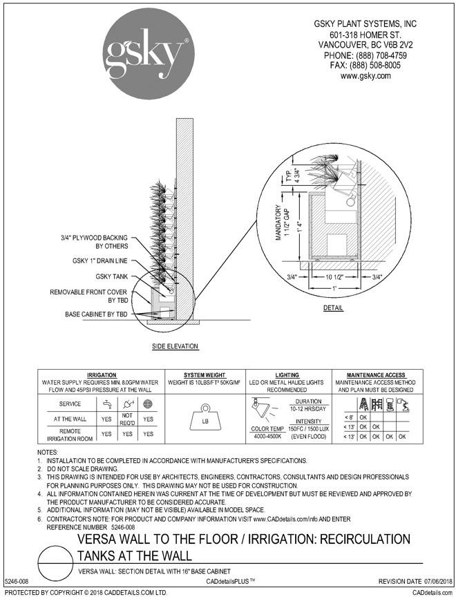 Versa Wall: Section Detail With 16" Base Cabinet