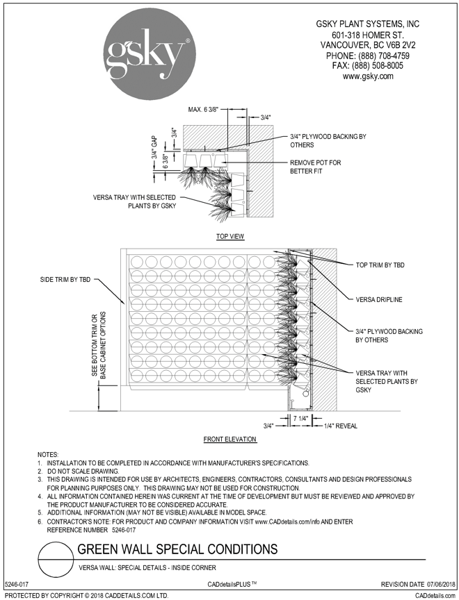 Versa Wall: Special Details - Inside Corner 