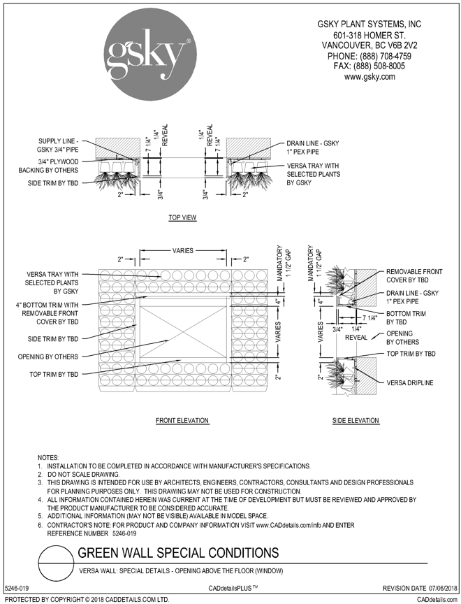Versa Wall: Special Details - Opening Above The Floor (Window)