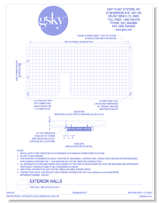 Pro Wall: Irrigation Layout 1