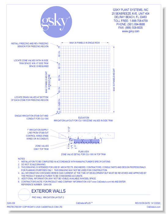 Pro Wall: Irrigation Layout 2