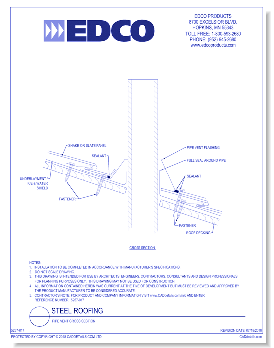 Pipe Vent Cross Section