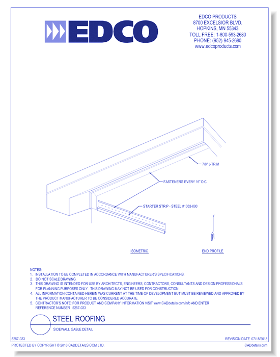 Sidewall Gable Detail