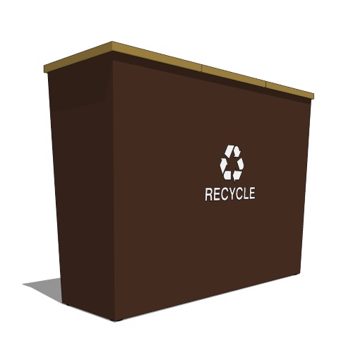 Metro Collection: 54 Gallon Three-Stream Receptacle (RC-MTR-3)