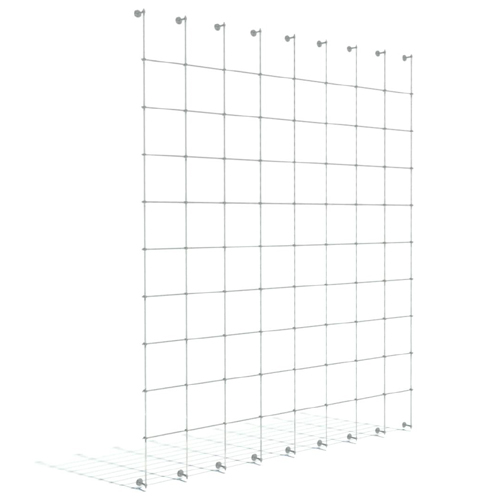 Wall Trellis Systems: System Geneva, Vertical Cables with Horizontal Rod – Elevation/Section