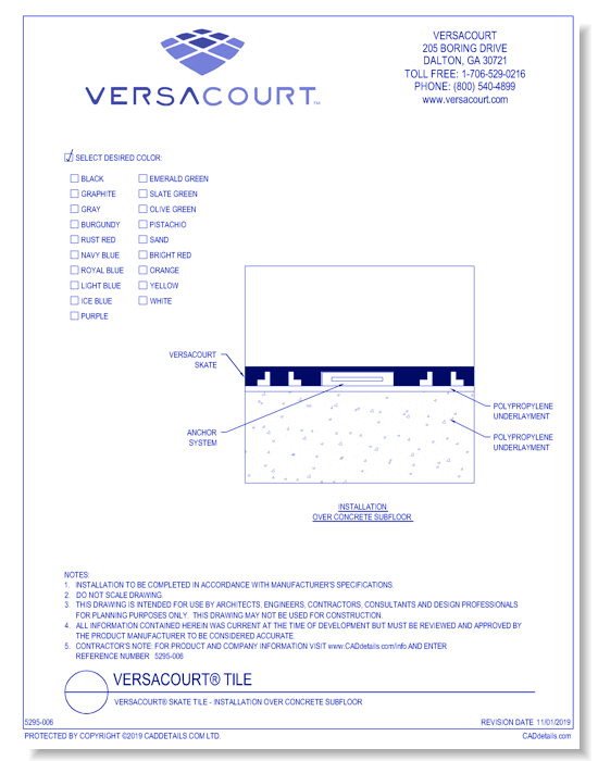 VersaCourt® Skate Tile - Installation over Concrete SubFloor