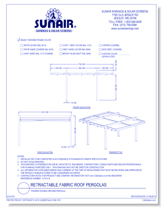 Phoenix Double Arched Pergola 