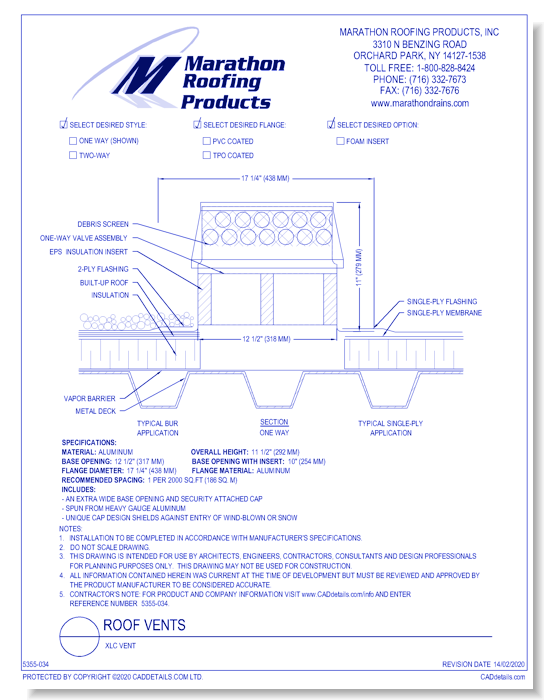 Roof Vents: XLC Vent