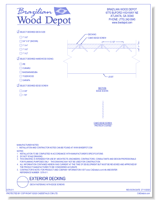 Exterior Decking: Deck Fastening with Edge Screws 