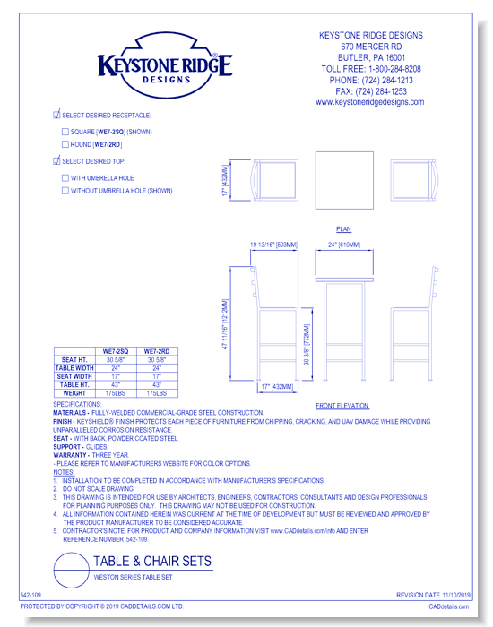 Weston Series Table Set