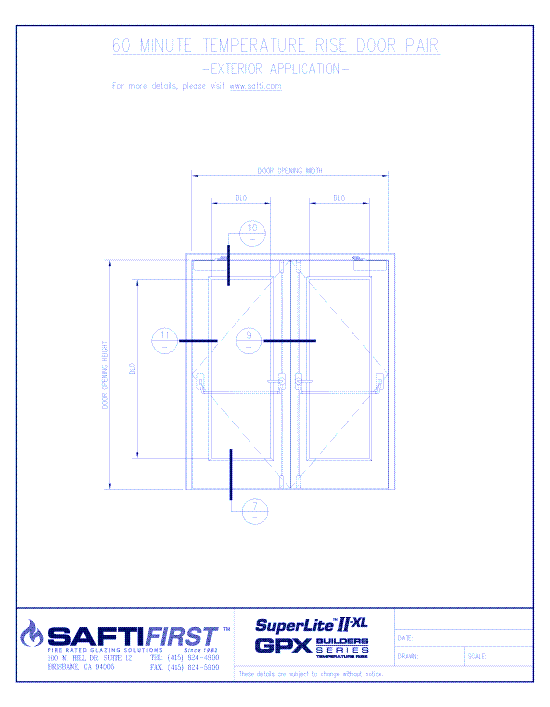 GPX Builders Series: 60 Minute Temperature Rise Door Pair – Exterior