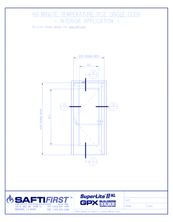 GPX Builders Series: 60 Minute Temperature Rise Single Door – Interior