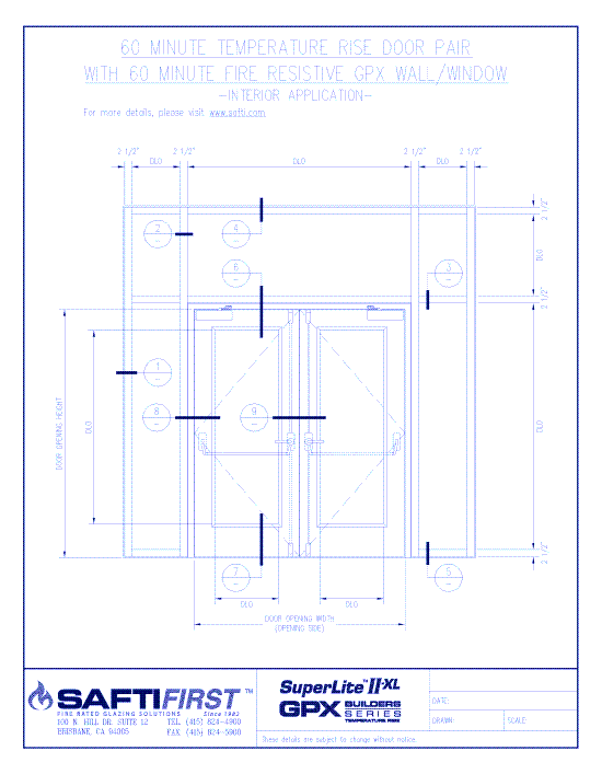 GPX Builders Series: 60 Minute Temperature Rise Door Pair with 60 Minute Fire Resistive Wall – Interior
