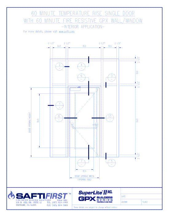 GPX Builders Series: 60 Minute Temperature Rise Single Door with 60 Minute Fire Resistive Wall – Interior