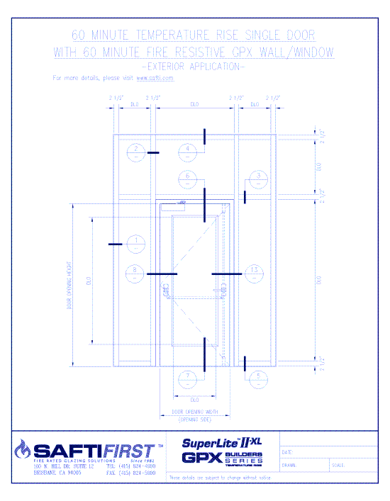 GPX Builders Series: 60 Minute Temperature Rise Single Door with 60 Minute Fire Resistive Wall – Exterior