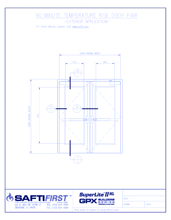 GPX Builders Series: 90 Minute Temperature Rise Door Pair – Exterior