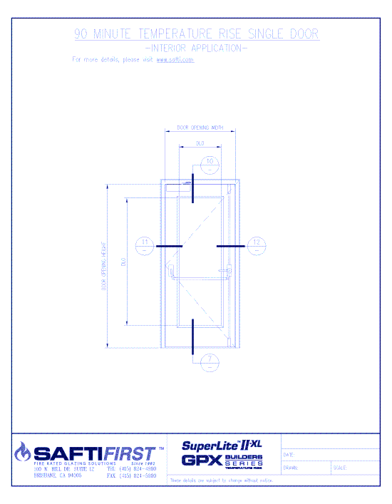GPX Builders Series: 90 Minute Temperature Rise Single Door – Interior