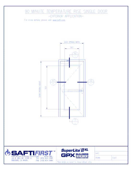 GPX Builders Series: 90 Minute Temperature Rise Single Door – Exterior
