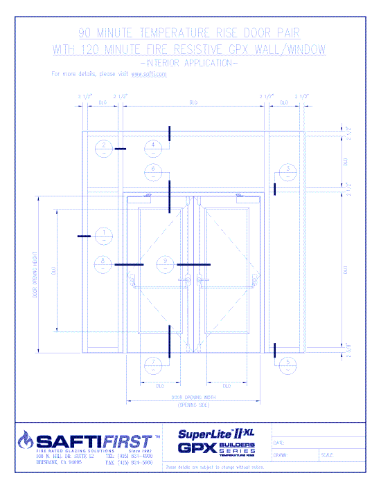GPX Builders Series: 90 Minute Temperature Rise Door Pair with 120 Minute Fire Resistive Wall – Interior