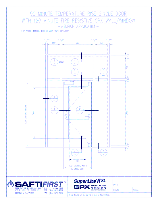 GPX Builders Series: 90 Minute Temperature Rise Single Door with 120 Minute Fire Resistive Wall – Interior