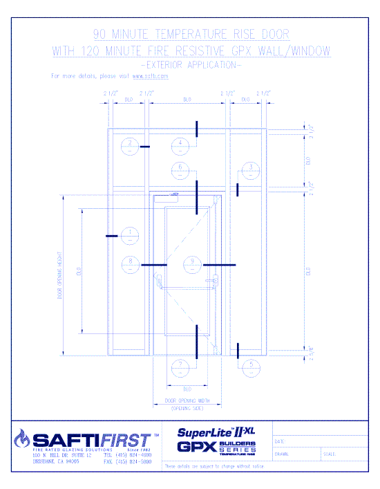 GPX Builders Series: 90 Minute Temperature Rise Single Door with 120 Minute Fire Resistive Wall – Exterior