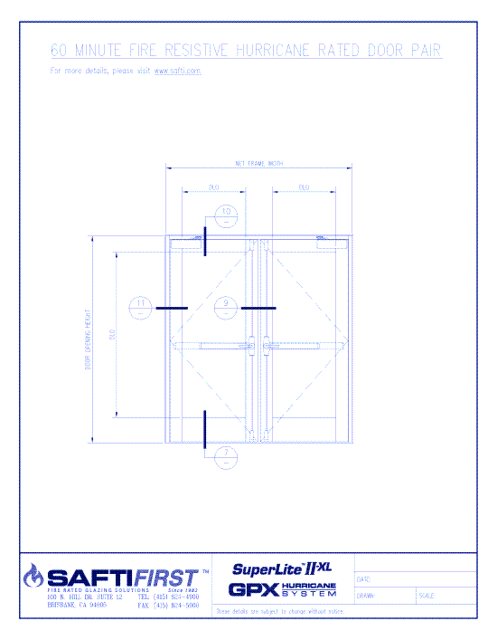 GPX Hurricane: 60 Minute Fire Resistive Hurricane Rated Door Pair