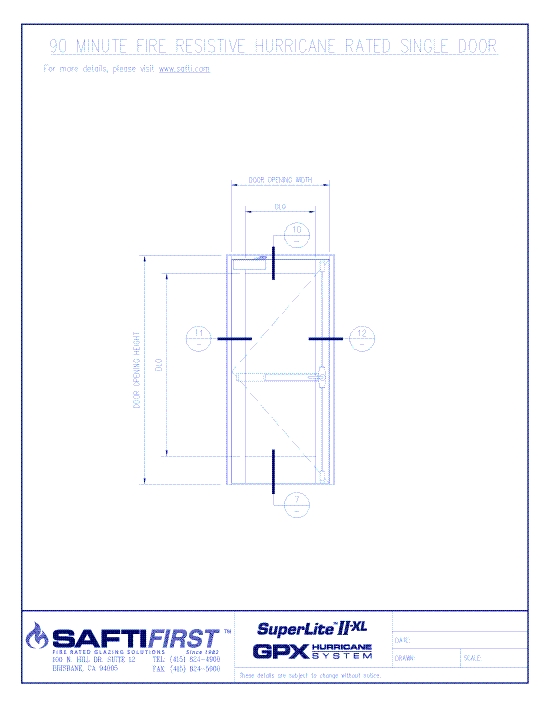 GPX Hurricane: 90 Minute Fire Resistive Hurricane Rated Single Door