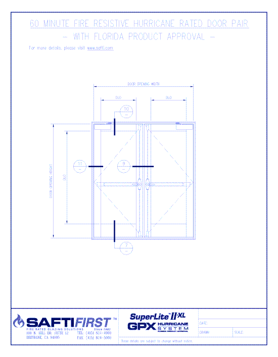 GPX Hurricane: 60 Minute Fire Resistive Hurricane Rated Door Pair