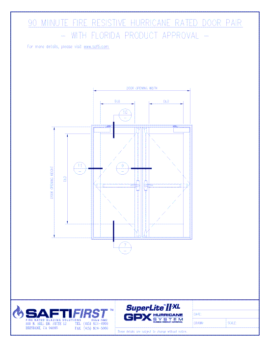 GPX Hurricane: 90 Minute Fire Resistive Hurricane Rated Door Pair