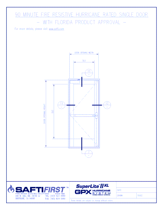 GPX Hurricane: 90 Minute Fire Resistive Hurricane Rated Single Door