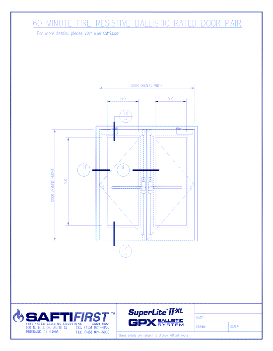 GPX Ballistic: 60 Minute Fire Resistive Ballistic Rated Door Pair