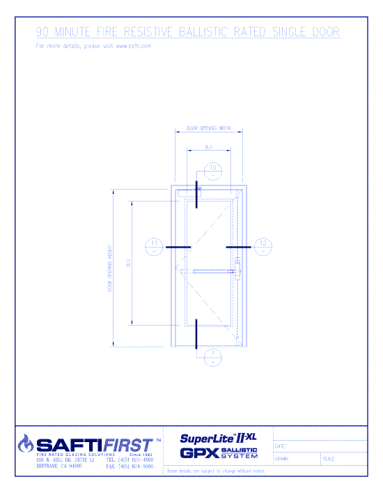 GPX Ballistic: 90 Minute Fire Resistive Ballistic Rated Single Door