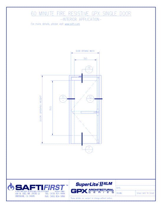 GPX Architectural Series: 60 Minute Fire Resistive Single Door with SuperLite II-XLM